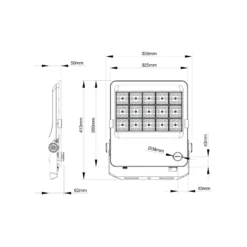 Noxion LED Strålkastare ProBeam V2.0 170W 23800lm 60D - 830-840-865 CCT | IP66 - Symmetrisk