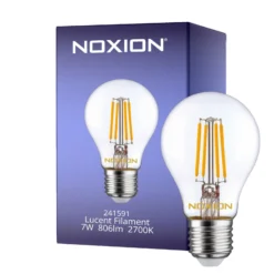 Noxion Lucent Filament LED E27 Päron Klar 7W 806lm - 827 Extra Varm Vit | Ersättare 60W