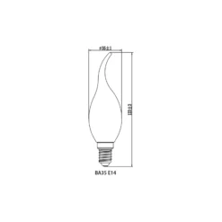 Noxion Lucent LED E14 Bøyd spiss Kronljus Filament Klar 2.5W 250lm - 827 Extra Varm Vit | Ersättare 25W