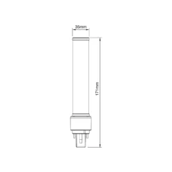 Noxion Lucent PL-C LED 7.4W - 840 Kallvit | 2-Stift - Ersättare 26W