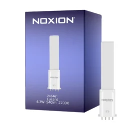 Noxion Lucent PL-S LED 4.3W - 827 Extra Varm Vit | 4-Stift - Ersättare 9W