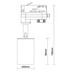 Noxion Spårbelysning 3-Fas Aluminium Vit | Passande för 1x GU10