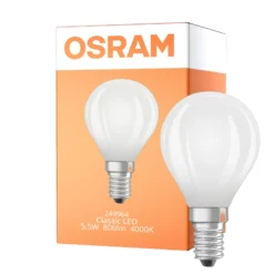Osram Classic LED E14 Boll Filament Matt 5.5W 806lm - 840 Kallvit | Dimbar - Ersättare 60W