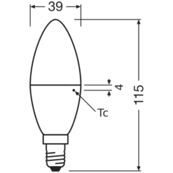 Osram Classic LED E14 Kronljus Matt 7.5W 806lm - 840 Kallvit | Ersättare 60W