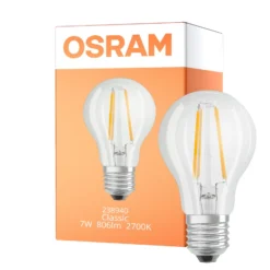 Osram Classic LED E27 Päron Filament Klar 7W 806lm - 827 Extra Varm Vit | 3 Step Dim - Ersättare 60W