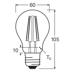 Osram Classic LED E27 Päron Filament Klar 6.5W 806lm - 865 Dagsljus | Ersättare 60W