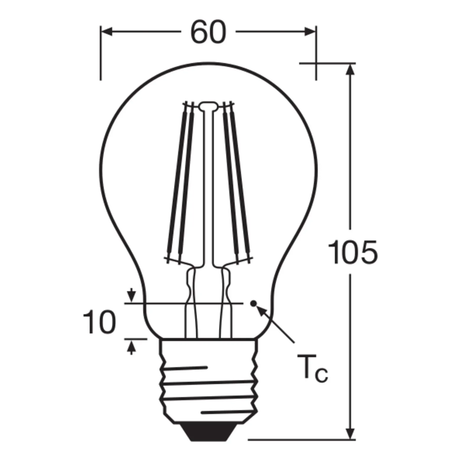 Osram Classic LED E27 Päron Filament Klar 6.5W 806lm - 865 Dagsljus | Ersättare 60W