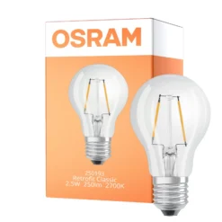 Osram Classic LED E27 Päron Filament Klar 2.5W 250lm - 827 Extra Varm Vit | Ersättare 25W