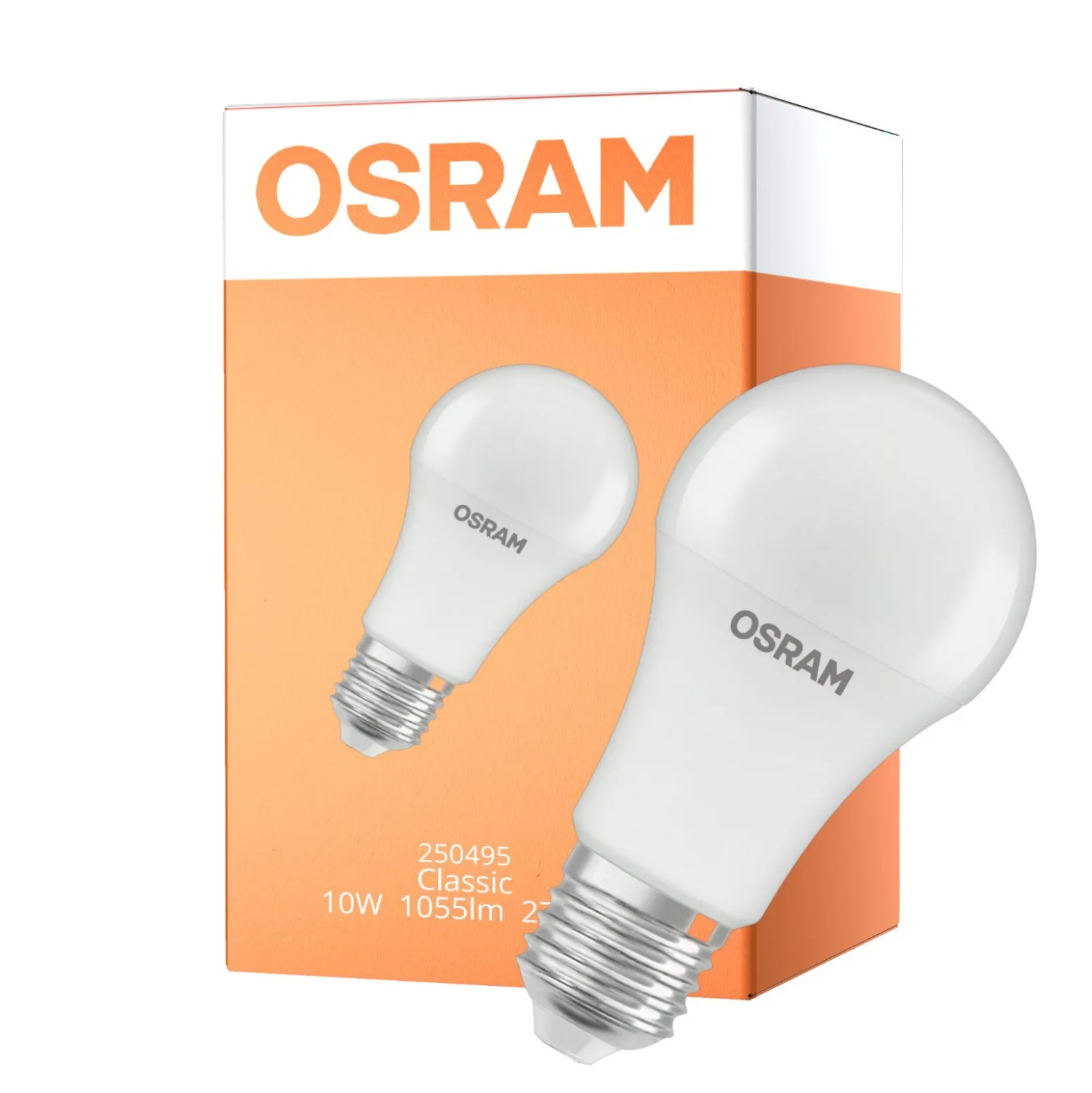 Osram Classic LED E27 Päron Matt 10W 1055lm - 827 Extra Varm Vit | Rörelse- Och Ljussensor - Ersättare 75W