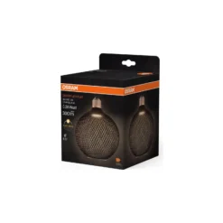Osram Decor Platt Lamp In Metall Armatur LED E27 Globe Matt Svart 3.5W 300lm - 827 Extra Varm Vit | Ersättare 25W
