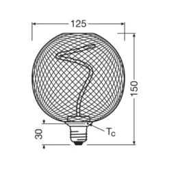 Osram Decor Spiral E27 Globe Filament Guld 3.5W 170lm - 818 Extra Varm Vit | Dimbar - Ersättare 15W