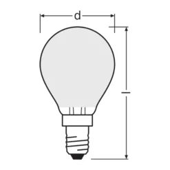 Osram LED Classic LED E14 Päron Filament Matt 1.2W 255lm - 827 Extra Varm Vit | Ersättare 25W