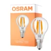 Osram LED Classic LED E14 Päron Filament Klar 1.2W 255lm - 827 Extra Varm Vit | Ersättare 25W
