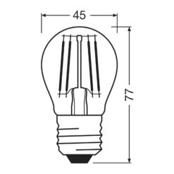 Osram LED Classic LED E27 Päron Filament Klar 1.2W 255lm - 827 Extra Varm Vit | Ersättare 25W