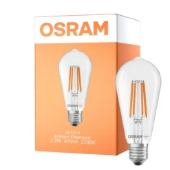 Osram LED Lamps E27 Edison Filament Klar 2.2W 470lm - 827 Extra Varm Vit | Ersättare 40W