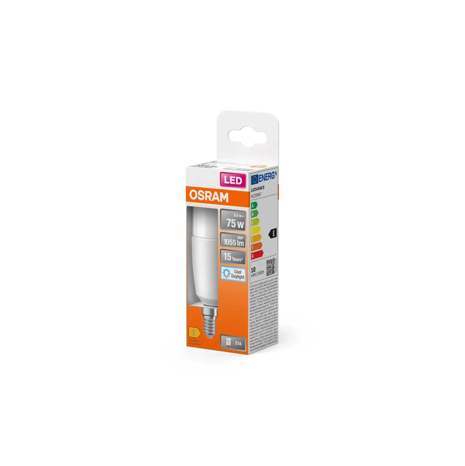 Osram LED Star Stick E14 Matt 9W 1050lm - 865 Dagsljus | Ersättare 75W