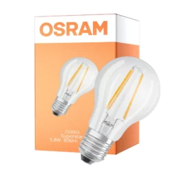 Osram LED Superstar E27 Päron Filament Klar 5.8W 806lm - 927 Extra Varm Vit | Bästa Färgåtergivning - Dimbar - Ersättare 60W