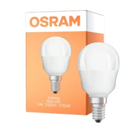 Osram Retrofit LED E14 Boll Matt 5W 250lm - 827 Extra Varm Vit | RGBW - Dimbar - Fjärrkontroll - Ersättare 25W