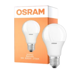 Osram Retrofit LED E27 Päron Filament Matt 9W 806lm - RGBW 827 Extra Varm Vit | Dimbar - Ersättare 60W