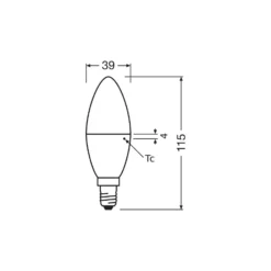 Osram Smart+ Kronljus E14 Matt 4.9W 470lm - 827 Extra Varm Vit | Zigbee Dimbar - Ersättare 40W
