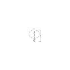 Osram Vintage 1906 LED Classic Globe LED E27 Special Filament Smoke 4.5W 150lm - 818 Extra Varm Vit | Ersättare 15W
