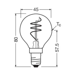 Osram Vintage 1906 LED Classic Slim E14 Päron Filament Guld 4.9W 470lm - 922 Extra Varm Vit | Bästa Färgåtergivning - Dimbar - Ersättare 40W