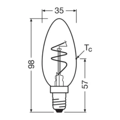 Osram Vintage 1906 LED Classic Slim E14 Kronljus Filament Klar 3.1W 300lm - 927 Extra Varm Vit | Bästa Färgåtergivning - Dimbar - Ersättare 25W