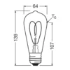 Osram Vintage 1906 LED E27 Edison Filament Klar 7.2W 806lm - 927 Extra Varm Vit | Bästa Färgåtergivning - Dimbar - Ersättare 60W
