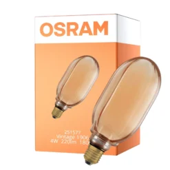 Osram Vintage 1906 LED E27 Globe Filament Guld 100mm 4W 220lm - 818 Extra Varm Vit | Dimbar - Ersättare 60W