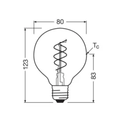 Osram Vintage 1906 LED E27 Globe Filament Twist Guld 8W 806lm - 922 Extra Varm Vit | Bästa Färgåtergivning - Dimbar - Ersättare 60W