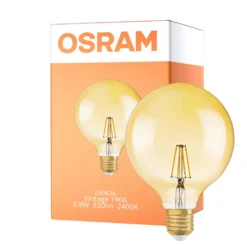 Osram Vintage 1906 LED E27 Globe Filament Guld 125mm 2.8W 200lm - 824 Extra Varm Vit | Ersättare 25W