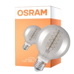 Osram Vintage 1906 LED E27 Globe Filament Smokey 95mm 7.8W 360lm - 818 Extra Warm White | Dimmable