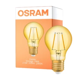 Osram Vintage 1906 LED E27 Päron Filament Guld 2.5W 220lm - 824 Extra Varm Vit | Ersättare 25W
