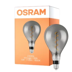 Osram Vintage 1906 LED E27 Päron Filament Smoke 5W 110lm - 818 Extra Varm Vit | Ersättare 15W