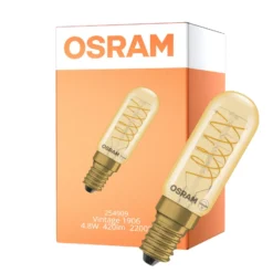 Osram Vintage 1906 LED Special Shapes E14 Tubular Ambar 4.8W 420lm - 822 Extra Varm Vit | Dimbar - Ersättare 40W