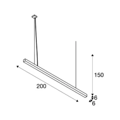 SLV Q-Line Pendellampa Aluminium Svart 93W 4600lm - 940 Kallvit | Bästa Färgåtergivning - UGR<11 - Dimbar