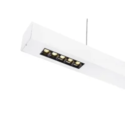 SLV Q-Line Pendellampa Aluminium Vit 93W 4600lm - 940 Kallvit | Bästa Färgåtergivning - UGR<11 - Dimbar