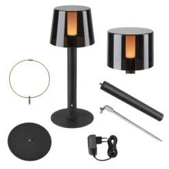 SLV Taha Bordslampa Aluminium Svart 5W 200lm - 827 Extra Varm Vit | - IP65 - Touchdimmerbar