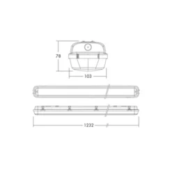 THORNeco LED Allmänbruksarmatur Vattentät Julie 38W 4200lm - 840 Kallvit | 120cm
