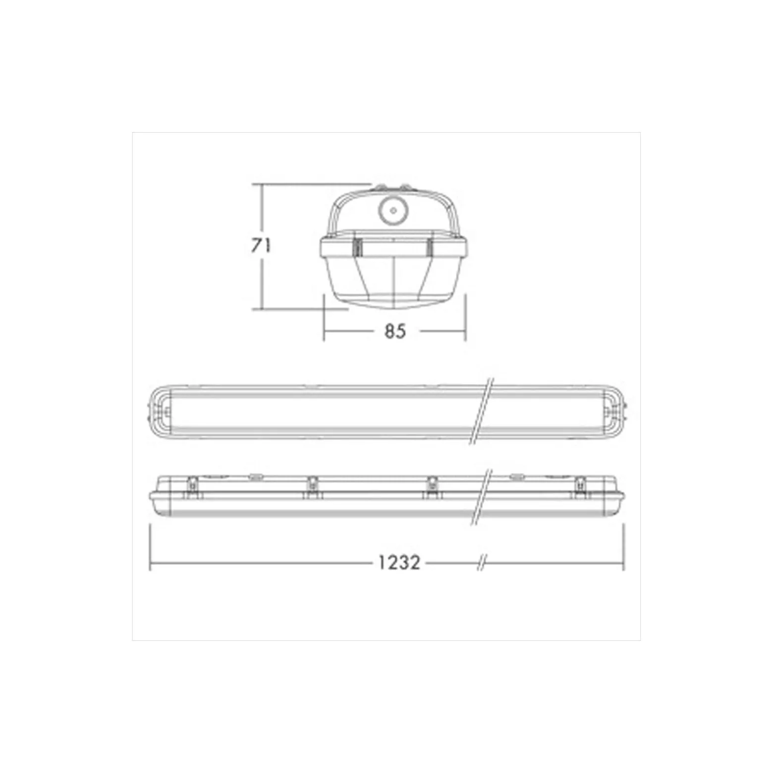 THORNeco LED Allmänbruksarmatur Vattentät Julie 28W 3200lm - 840 Kallvit | 120cm - 3 Timmar Nödbelysning