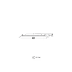 THORNeco LED Downlight ZOE VARIO Aluminium Vit 18W 1600lm - 830-835-840 CCT | Utskärning 210mm - IP44