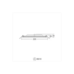 THORNeco LED Downlight ZOE VARIO Aluminium Vit 22W 2000lm - 830-835-840 CCT | Utskärning 210mm - IP44 - Dali Dimbar
