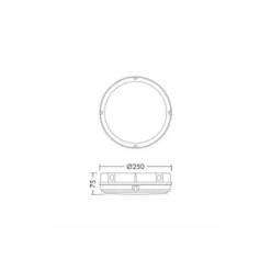 THORNeco LED Plafond LARA VARIOFLEX Vit 11.5W 1200lm - 830-835-840 CCT | 250mm - IP65 - Rörelsesensor, Ljussensor