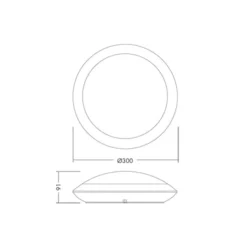 THORNeco LED Plafond TOM VARIO Svart 20W 2000lm - 830-840 CCT | 300mm - IP66