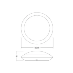 THORNeco LED Plafond TOM VARIO Vit 20W 2000lm - 830-840 CCT | 300mm - IP66 - Rörelsesensor, Ljussensor