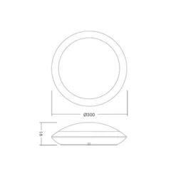 THORNeco LED Plafond TOM VARIO Svart 14W 1200lm - 830-840 CCT | 300mm - IP66