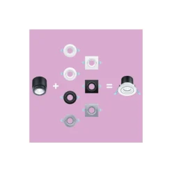 THORNeco LED Spot LILY Svart 6W 600lm 24D - 940 Kallvit | 82mm - Utskärning 68mm - IP44 - Bästa färgåtergivning - Dimbar