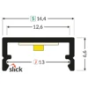 Topmet LED Profil Set Standard BEGTON12 J Opal S Svart 1000 Svart anod.