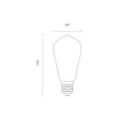 WiZ Smart LED E27 Edison Filament Ambar 6.5W 720lm - 820-845 Justerbar Vit | Dimbar - Ersättare 50W