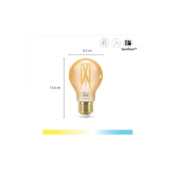 WiZ Smart LED E27 Päron A60 Filament Guld 7W 640lm | Bästa Färgåtergivning - Dimbar - Ersättare 50W